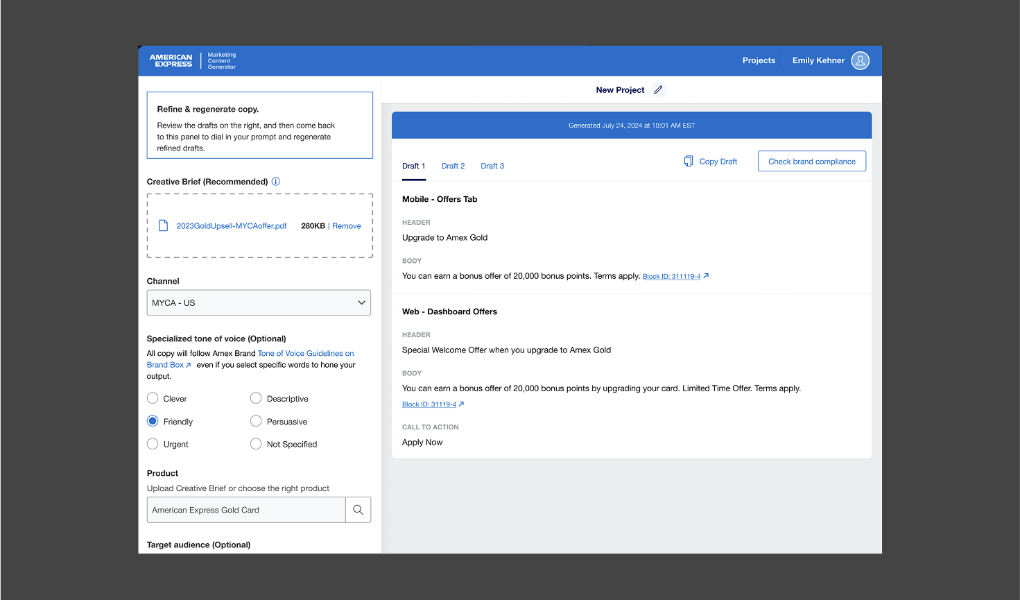 High fidelity mockup of original concept